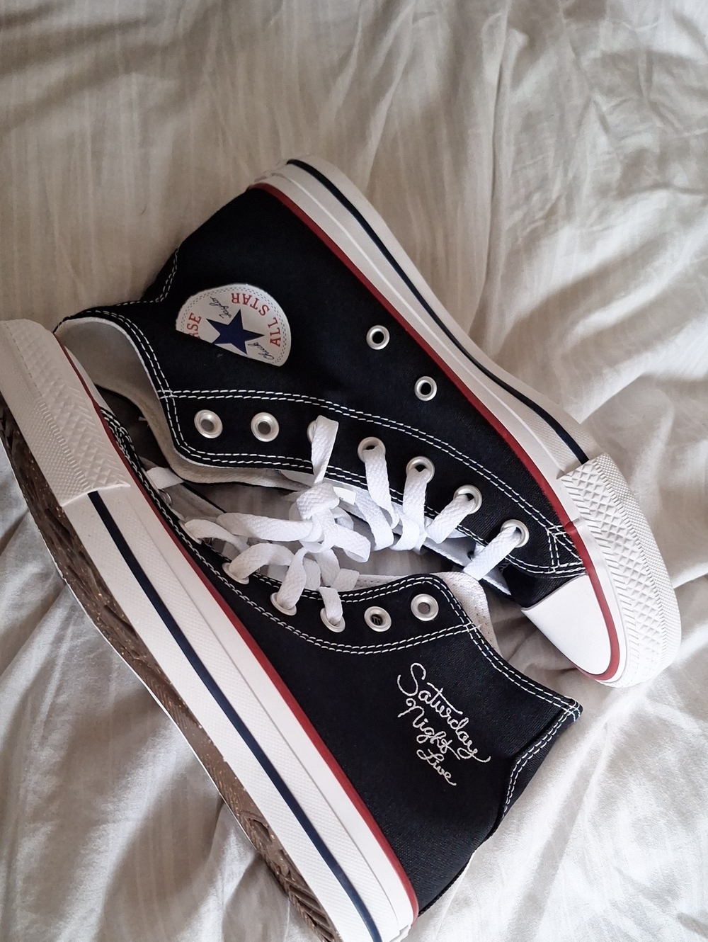 SNL Saturday Night Live M 5 / W 7 Converse Black High-Top Sneakers